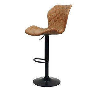 Contemporary PU Leather Upholstered <b>Bar</b> <b>Stool</b> with Iron Legs GAK-453A <b>Adjustable</b> High <b>Bar</b> Furniture for Farmhouse & Kitchen Use - Product Image 1