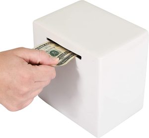 Cassa di risparmio quadrata in ceramica per aiutare il Budget <span class=keywords><strong>e</strong></span> risparmiare per le vacanze in porcellana per matrimonio salvadanaio - Product Image 1