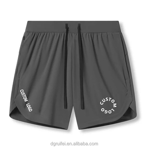 Pantalones cortos deportivos de baloncesto de corte dividido para gimnasio de calle alta para hombre con impresión personalizada, cintura de malla de secado rápido, cordón sólido 7 entrepierna - Product Image 2