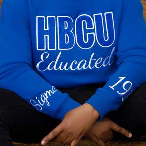 Hbcu Sigma chenille เสื้อสเวตเตอร์ปักลายอักษรกรีกเสื้อสวมหัวผ้าฟลีซนุ่มคลาสสิกคอกลมสำหรับผู้ชาย - Product Image 6