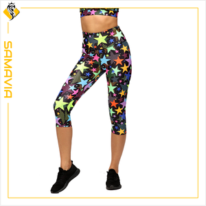 SAMAVIA respirant Compression Capri Leggings pour femmes taille haute Active Gym vêtements de course dentelle décoration maigre Style d'hiver - Product Image 1