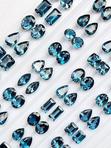 AAA Loose Pair Loose Pair Exclusive NATURAL gemstones สำหรับต่างหูคุณภาพสูง London Blue Topaz Lot