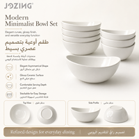 Bol en céramique blanc en forme de bateau, prix d'usine, bord incurvé moderne, bol à soupe et à salade en porcelaine pour restaurant, vente en gros