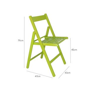 Sedia da Giardino WELL HOME BAS in Legno di Faggio con Finitura Verde 43x47x79 cm - Product Image 3