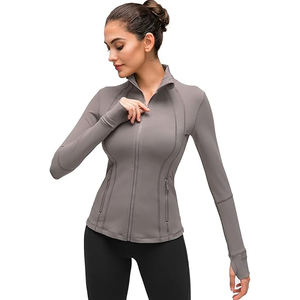 Veste légère à fermeture éclair intégrale pour femme, flexible, extensible, vêtements de yoga, confort doux, mélange de nylon et de spandex - Product Image 1