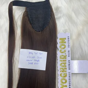 Pony Tail Hot Sale Full Colors 8" - 32" Curly Hair Customize Package Human Vietnamese Hair Wholesale