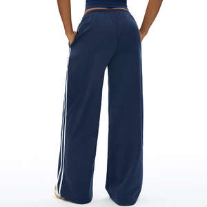 Bloc de couleur taille haute Joggers coupe ample jambe droite Fitness pantalons de survêtement avec poches confort extérieur pantalons de Yoga - Product Image 3