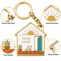 Porte-clés personnalisé en métal pour la maison, 5 cm, avec logo personnalisé, pour agence immobilière, événements immobiliers, cadeau promotionnel