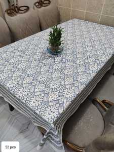Elegant Floral Printed 100% Cotton Tablecloth Handcrafted and Hand Block Printed Traditional Artisan Design <b>Table</b> <b>Cover</b> - Product Image 3