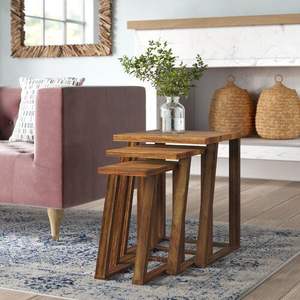 Petite table gigogne en bois avec finition lisse parfaite pour coin de salon et table de bureau - Product Image 6