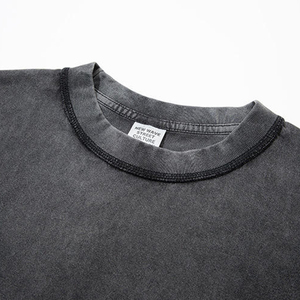 Camiseta Blanca al por Mayor 2026, Camiseta de Algodón Grueso de Corte Holgado con Hombros Caídos, Fabricante de Camisetas con Cuello Redondo para Hombre - Product Image 3