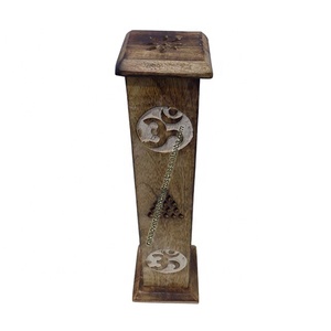 Agarbatti-atrapamoscas hecho a mano respetuoso con el medio ambiente, torre de soporte de cono con tallado Om para fragancia de Hotel y hogar - Product Image 2