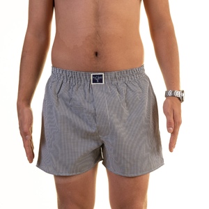 Gran oferta de bóxer de algodón para hombre, bañadores sueltos a rayas a cuadros para hombre, Bóxer tejido con cintura elástica, pantalones cortos hechos en ist - Product Image 3