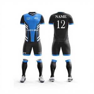 Maillot de football noir pour adultes 100 % polyester, personnalisable par sublimation, motif à pois, hiver, pour hommes, expédition rapide usine - Product Image 1