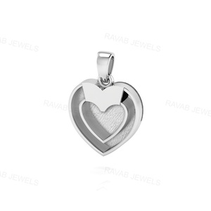 Top qualité résine cendres élégant coeur Design breloque brillant Double coeur forme Simple pendentif solide 925 bijoux en argent Sterling - Product Image 4