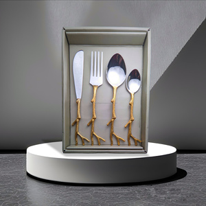 Mayorista Cubiertos de acero inoxidable Diseñador creativo Hecho a mano Alta calidad Utensilios de cocina Cubiertos de lujo Acabado con espejo - Product Image 6