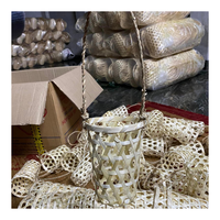 Porte-gobelet en bambou fait à la main avec sangle tressée Porte-boisson tissé naturel Panier écologique pour tasse à boisson réutilisable