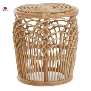 Round Rattan Wicker <b>Stool</b> Home Furniture for Living Room Bedroom Hotel Villa Wholesale Price Direct Factory From Vietnam - Product Image 1