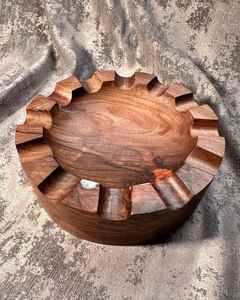 Cendrier en bois |   Cendrier en bois massif naturel fait à la main |   Cendrier de table résistant à la chaleur et écologique - Product Image 6