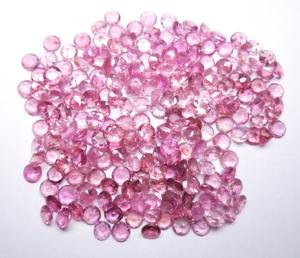 Piedra preciosa natural de turmalina rosa, corte facetado redondo suelto, piedra preciosa natural de alta calidad para uso de joyería a granel - Product Image 2