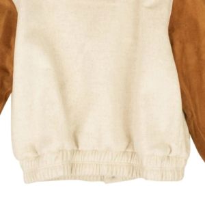 Cárdigan de lana acrílica de chenilla Beige de alta calidad Unisex tejido universitario ropa griega botón frontal Logo Street Wear estilo - Product Image 5