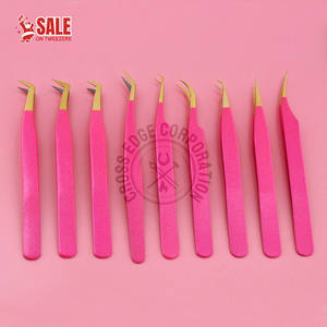 Pinza para extensión de pestañas con punta de fibra personalizada, 45 y 90 grados, volumen ruso, agarre de diamante, herramienta profesional para pestañas - Product Image 3