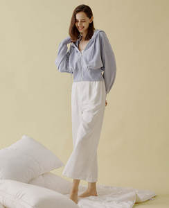 Sweat à capuche surdimensionné personnalisé haut court pull à capuche décontracté hiver tricoté surdimensionné décontracté solide sweats à capuche tricotés pour femme - Product Image 4