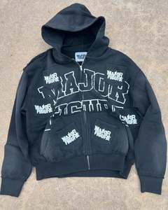 Sudadera con capucha transpirable de alta calidad para hombre, nuevo estilo, buena cremallera para estampado de hojaldre, patrón sólido, directo de fábrica, precio barato, Invierno - Product Image 4