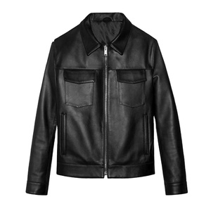 Chaqueta de Motociclista y Piloto de Cuero Genuino Negro Largo Hecha a Medida, Impermeable, Protección contra el Frío para la Temporada de Invierno 2026 - Product Image 1