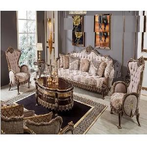 Meubles italiens de salon sur mesure Mobilier de salon de luxe haut de gamme sculpté Mobilier de salon Designer Ensemble de canapés 8 places pour la maison - Product Image 1