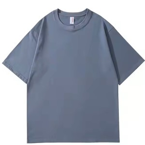 เสื้อเชิ๊ตผ้าฝ้ายคุณภาพสูงเสื้อเชิ๊ตโลโก้ผ้าฝ้าย100% โอเวอร์ไซส์ผ้าเปล่าออกแบบได้ตามต้องการ250 GSM - Product Image 4