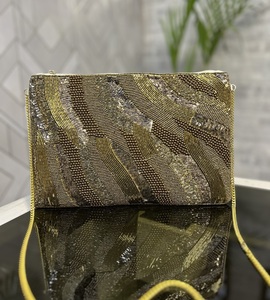 Pochette bleue élégante de créateur pour femmes Sac à main en coton écologique et durable pour les banquets de mariage et les soirées Sac à main - Product Image 1