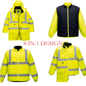 Chaleco Reflectante de Alta Visibilidad al por Mayor, Multifuncional, Desmontable, Cálido, Transpirable, Resistente al Fuego, Unisex, Ropa de Trabajo de Poliéster - Product Image 5