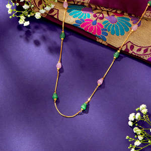 Collar de Cadena con Diamantes Chapado en Oro de 14k para Mujer, Estilo Clásico para Bodas - Product Image 1