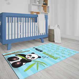 Tapis mignon panda, tapis bambou, tapis panda, tapis pour enfants, cadeau pour la maison, tapis en chenille - Product Image 4