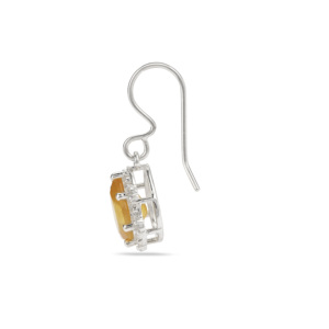 Pendientes de Zafiro Tailandés Amarillo Canario en Forma de Corazón de 4.71ct con Circonita Blanca y Plata de Ley Chapada en Oro - Product Image 2