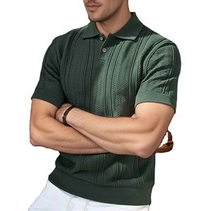DENEZE Camiseta Polo de Manga Corta para Hombre, con Botones, Corte Ajustado, Tejida, Color Sólido, Verano, con Logotipo Personalizado al por Mayor - Product Image 4