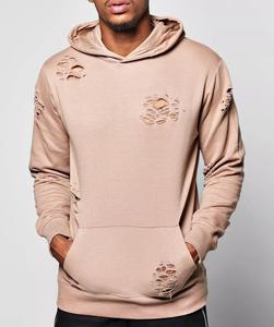 Fabricant de sweat à capuche personnalisé de broderie de détresse à la mode sweats à capuche en coton épais sweats à capuche en éponge française - Product Image 3