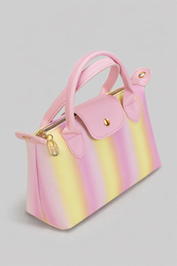 Pastel Ombre <b>Mini</b> Handbag PU Leather Top Handle Bag for Women Custom Logo Wholesale OEM - Product Image 1