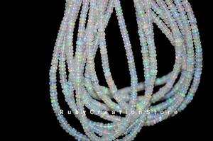 100% Natural Ethiopian Opal Beads Strand, fire Rondelle Beads Strand for <b>Jewelry</b> <b>Making</b>, Beading Supplies - Product Image 6