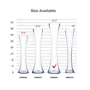 VCK0631 - Extra Large Slender Gathering <b>Vase</b> - 7 x 31 - Product Image 4