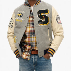 Pour les hommes tendance haute qualité vente chaude vêtements d'hiver chaud en plein air régulier léger vers le bas collège Baseball Varsity vestes - Product Image 2