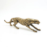 Jaguar Sculpture pour dessus de table Sculpture artisanale de haute qualité pour la décoration de la maison et du bureau Sculpture décorative couleur or