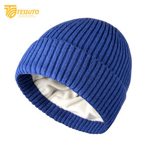 Gorro de invierno de punto grueso Unisex Gorro de calavera de tela Jacquard para hombres y mujeres Gorros con puños - Product Image 6