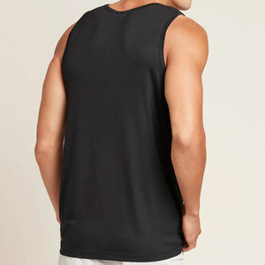 Gilet en coton à séchage rapide pour hommes personnalisable Streetwear Style XL Taille Débardeur à col rond sans manches T-Shirt Gilet - Product Image 4