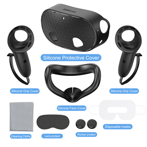 STARTRC GAMES Officiel - Pack de protection 7 pièces pour 3S VR - Ensemble complet de protection en silicone pour le visage, poignées de manette et masque pour les yeux - Product Image 1