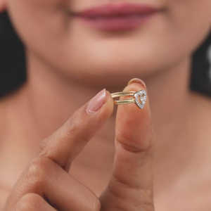 GIVA Heer by GIVA-Gold Lab Grown Diamond <b>Ring</b> Elegant and Luxurious Jewelry - Product Image 3