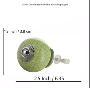 Venta caliente verde craquelado perillas de cerámica Diseño Industrial estilo gabinete cajón manija Tiradores para cocina dormitorio tocador - Product Image 3