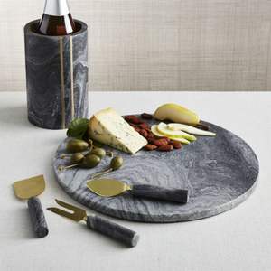 Plateau à fromage rond en marbre pour cadeaux de mariage, réceptions gastronomiques et présentation élégante des aliments sur table - Product Image 6