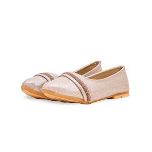 Escarpins à talons aiguilles dorés pour filles avec talon carré de 5cm KD2422 Sandales de mariée à bout pointu avec fermeture à enfiler - Product Image 3